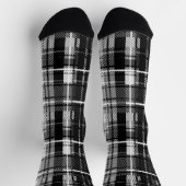 Grunde Zwart Wit Flanel Plaid Tartan Design Sokken (Top)