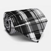 Grunde Zwart Wit Flanel Plaid Tartan Design Stropdas (Opgerold)
