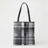 Grunde Zwart Wit Flanel Plaid Tartan Design Tote Bag (Voorkant)