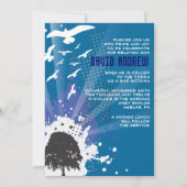 GRUNDGE TREE MET BIRDS Bar Bat Mitzvah Invitation Kaart (Voorkant)