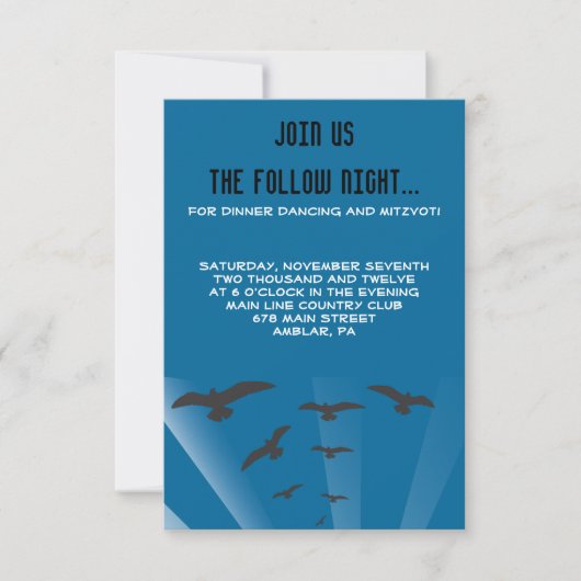 GRUNDGE TREE MET BIRDS Bar Bat Mitzvah Party Kaart (Voorkant)