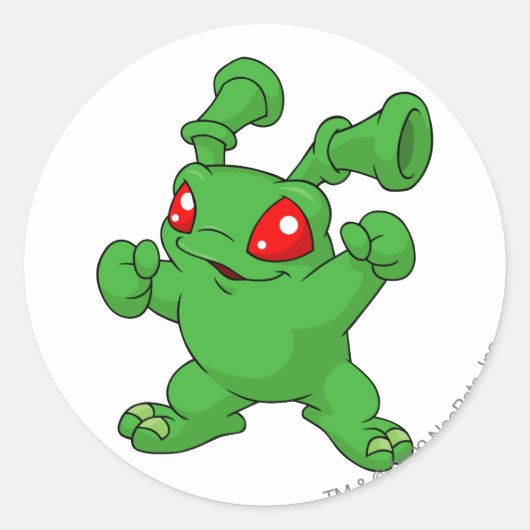Grundo Green Ronde Sticker (Voorkant)