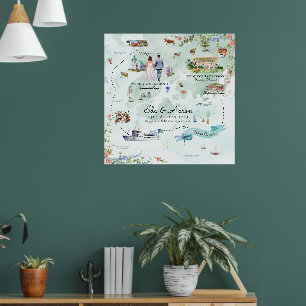 Grundsunds Zweden Huwelijkskaart Poster