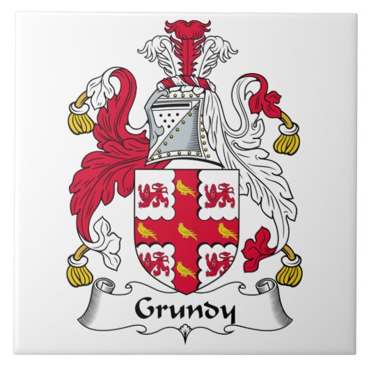 Grundy Family Crest Tegeltje (Voorkant)
