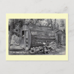 Grundy Restroom, Redwood, Vintage van Californië Briefkaart