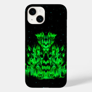 Grüne Flammenmonster am Sternenhimmel Case-Mate iPhone Case
