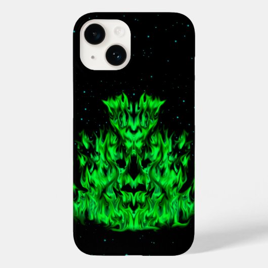 Grüne Flammenmonster am Sternenhimmel Case-Mate iPhone Case (Achterkant)