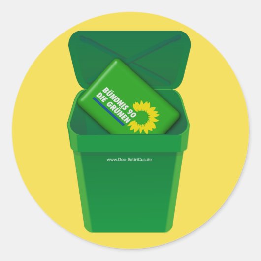 Grüne in die Tonne! Satire! - Ronde Sticker (Voorkant)