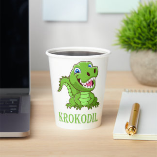 grüne Krokodil Papieren Bekers
