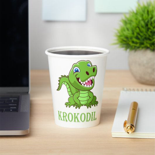 grüne Krokodil Papieren Bekers (Insitu)