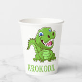 grüne Krokodil Papieren Bekers (Achterkant)