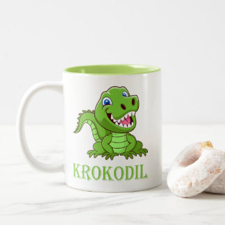 grüne Krokodil Tweekleurige Koffiemok