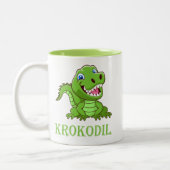 grüne Krokodil Tweekleurige Koffiemok (Links)