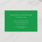 Grüne Minimal Monogramm Visitenkarte Visitekaartje (Achterkant)