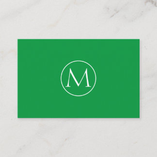 Grüne Minimal Monogramm Visitenkarte Visitekaartje