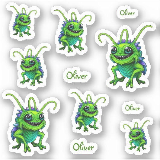 Grüne Monster-Grille -  Sticker (Voorkant)