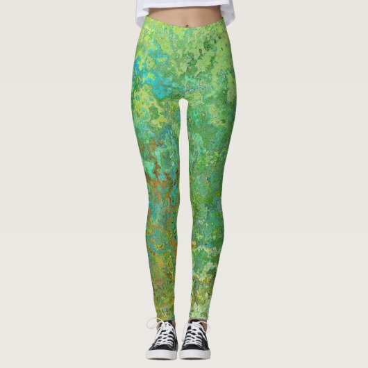 Grune patina,  rustige leggings (Voorkant)