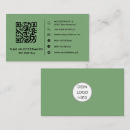 Grüne QR-code Visitenkarte Selbst Gestalten Visitekaartje