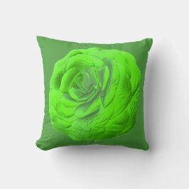 Grüne Rosenblüte – Florales 3D-Design -  Kussen