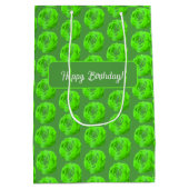 Grüne Rosenblüte – Florales 3D-Design - Medium Cadeauzakje (Achterkant)