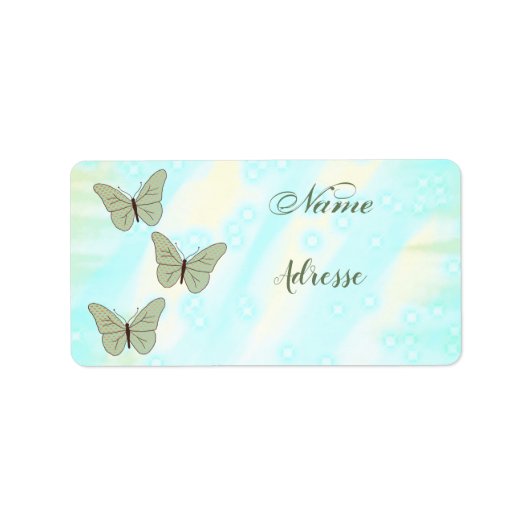 Grüne Schmetterlinge, personalisiert Etiket (Voorkant)