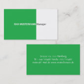 grüne Visitenkarte Visitekaartje (Voorkant / Achterkant)