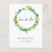 grüner boho Blätterkranz, schlicht, modern Briefkaart (Voorkant)