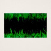 Grüner Flammen am Sternenhimmel Visitekaartjes (Achterkant)