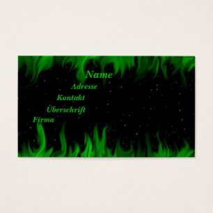 Grüner Flammen am Sternenhimmel Visitekaartjes