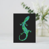 Grüner Gecko ArtDeco Briefkaart (Staand voorkant)