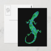 Grüner Gecko ArtDeco Briefkaart (Voorkant / Achterkant)