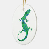 Grüner Gecko ArtDeco Keramisch Ornament (Links)