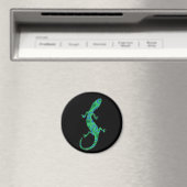 Grüner Gecko ArtDeco Magneet (Insitu (Vaatwasser))