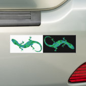 Grüner Gecko ArtDeco zwart-wit Bumpersticker (Op auto)