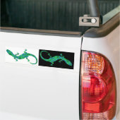 Grüner Gecko ArtDeco zwart-wit Bumpersticker (Op Truck)