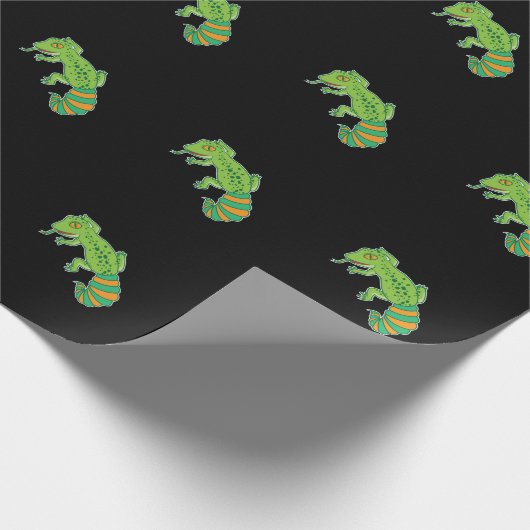 Grüner Leopardgecko Cadeaupapier (Hoek)