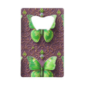 Grüner Schmetterling 3D Optik Creditkaart Flessenopener (Achterkant)