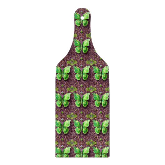 Grüner Schmetterling 3D Optik Snijplank (Voorkant)