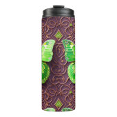 Grüner Schmetterling 3D Optik Thermosbeker (Voorkant)