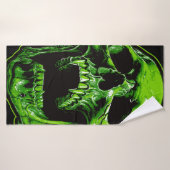 Grüner Vampirschädel Badhanddoek (Badhanddoek)