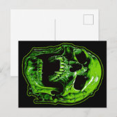 Grüner Vampirschädel Briefkaart (Voorkant / Achterkant)