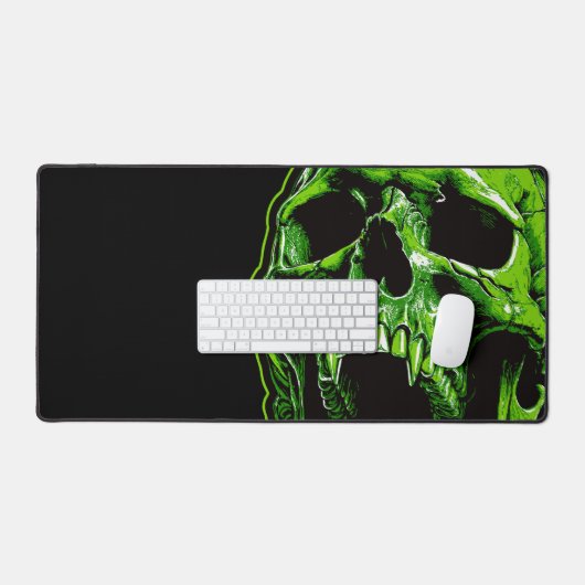 Grüner Vampirschädel Bureaumat (Keyboard & Muis)