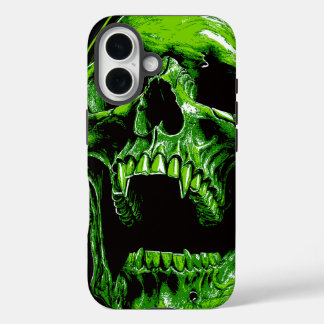 Grüner Vampirschädel iPhone 16 Hoesje