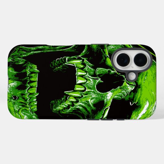 Grüner Vampirschädel Case-Mate iPhone Case (Achterkant (horizontaal))