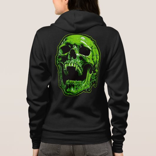 Grüner Vampirschädel Hoodie (Achterkant)