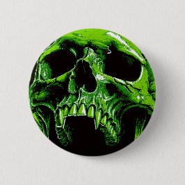 Grüner Vampirschädel Ronde Button 5,7 Cm