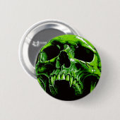 Grüner Vampirschädel Ronde Button 5,7 Cm (Voorkant /achterkant)