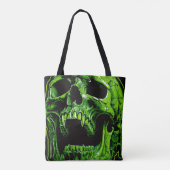 Grüner Vampirschädel Tote Bag (Achterkant)
