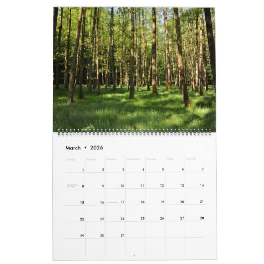 Grüner Wald Kalender (Mar 2026)