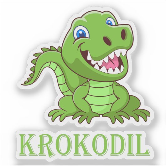 grünes Krokodil Sticker (Voorkant)